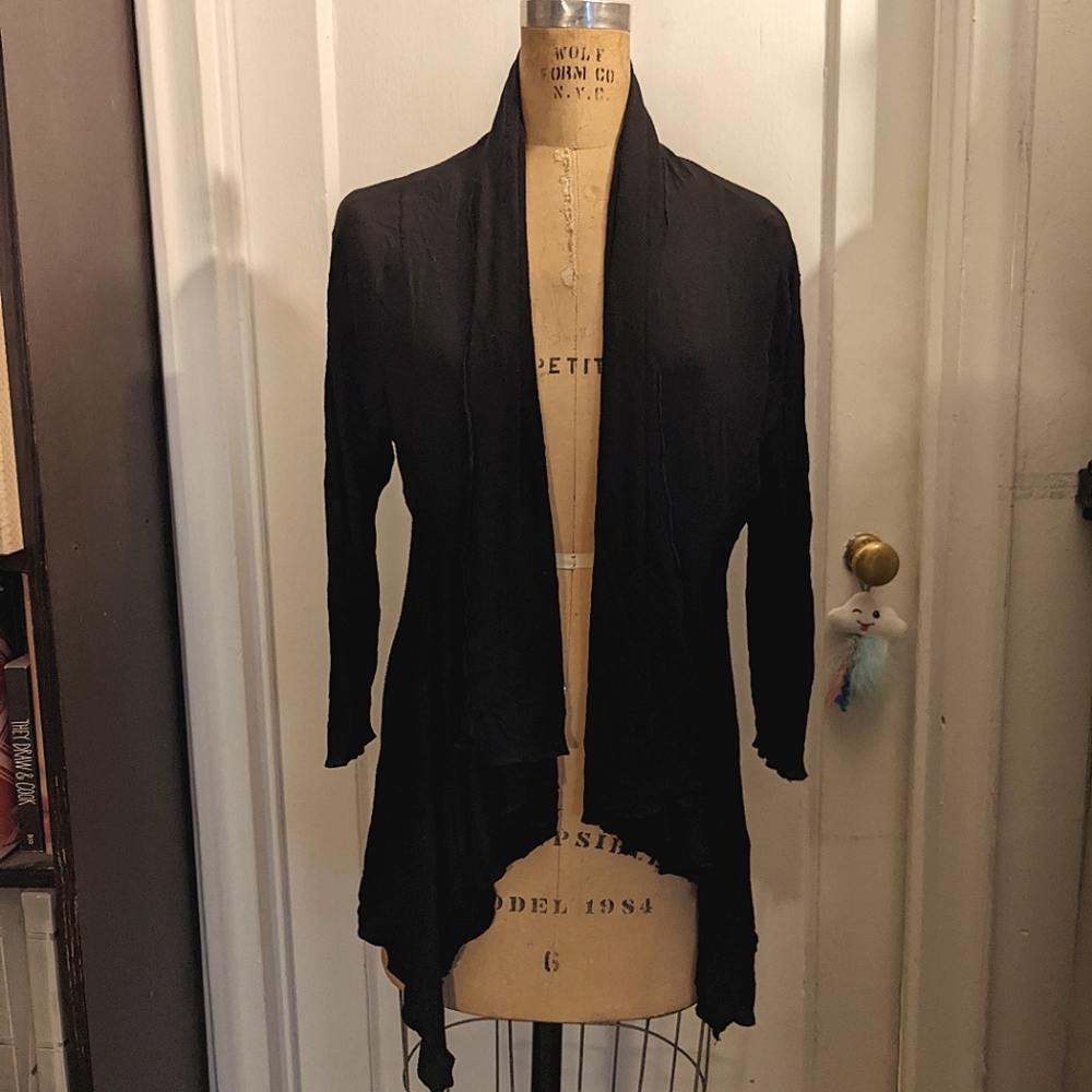 Small Drapey handkerchief hem lightweight Jersey Cardigan